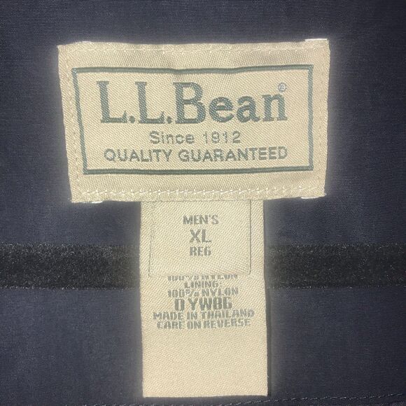 LL BEAN Softshell Raincoat Parka Jacket Men's XL Regular Black Blue‎ 100% Nylon - Picture 4 of 9